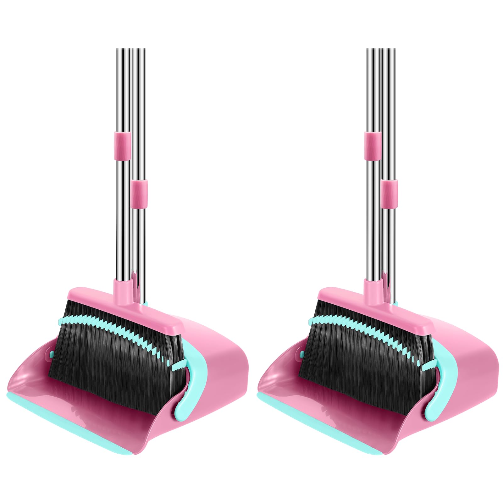NACENA Broom and Dustpan Set with 52-in Adjustable Handle for Home Kitchen Office