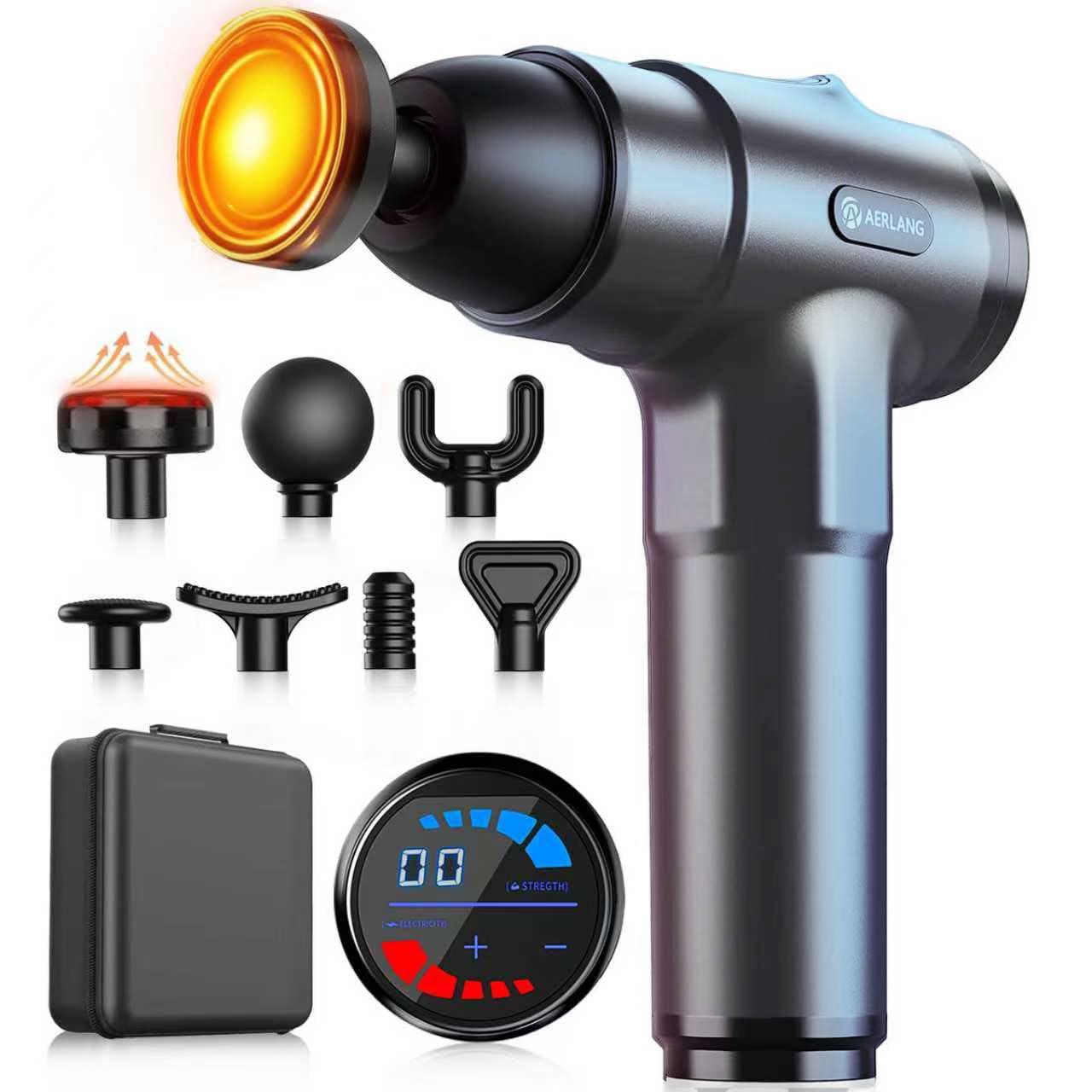AERLANG Massage Gun with Heated Head, Deep Tissue Percussion Back & Neck Massager