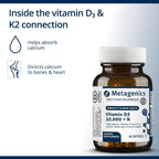 Metagenics Vitamin D3 and K2 Softgels Immune & Heart Health

