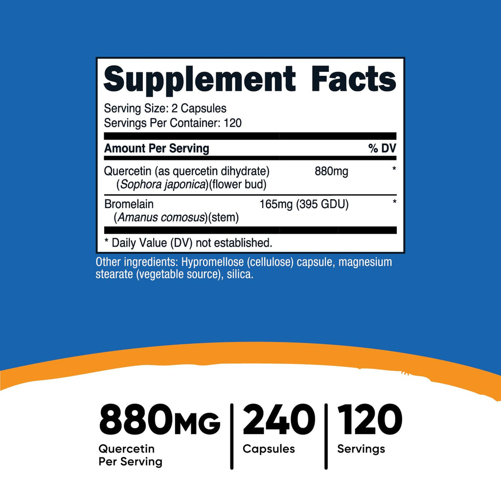 Nutricost Quercetin with Bromelain - Gluten Free

