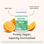 EZ Melts Iron Supplement with Vitamin C | Vegan & Non-GMO

