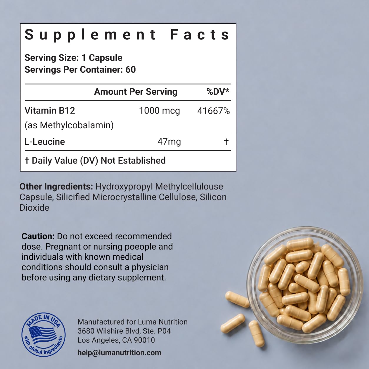 Vitamin B12 Methylcobalamin 1000 mcg - Luma Nutrition Energy

