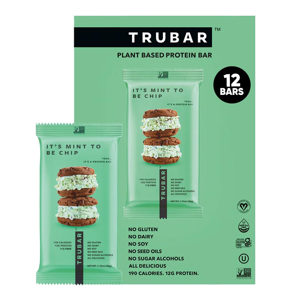 TRUBAR Vegan Protein Bar - Plant Based, Gluten Free