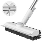 Floor Scrub Brush with Long Handle - 3-in-1 Scraper

