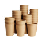 SIUQ Kraft Paper Cups Unbleached Disposable Drinking Cups|Leak-Proof

