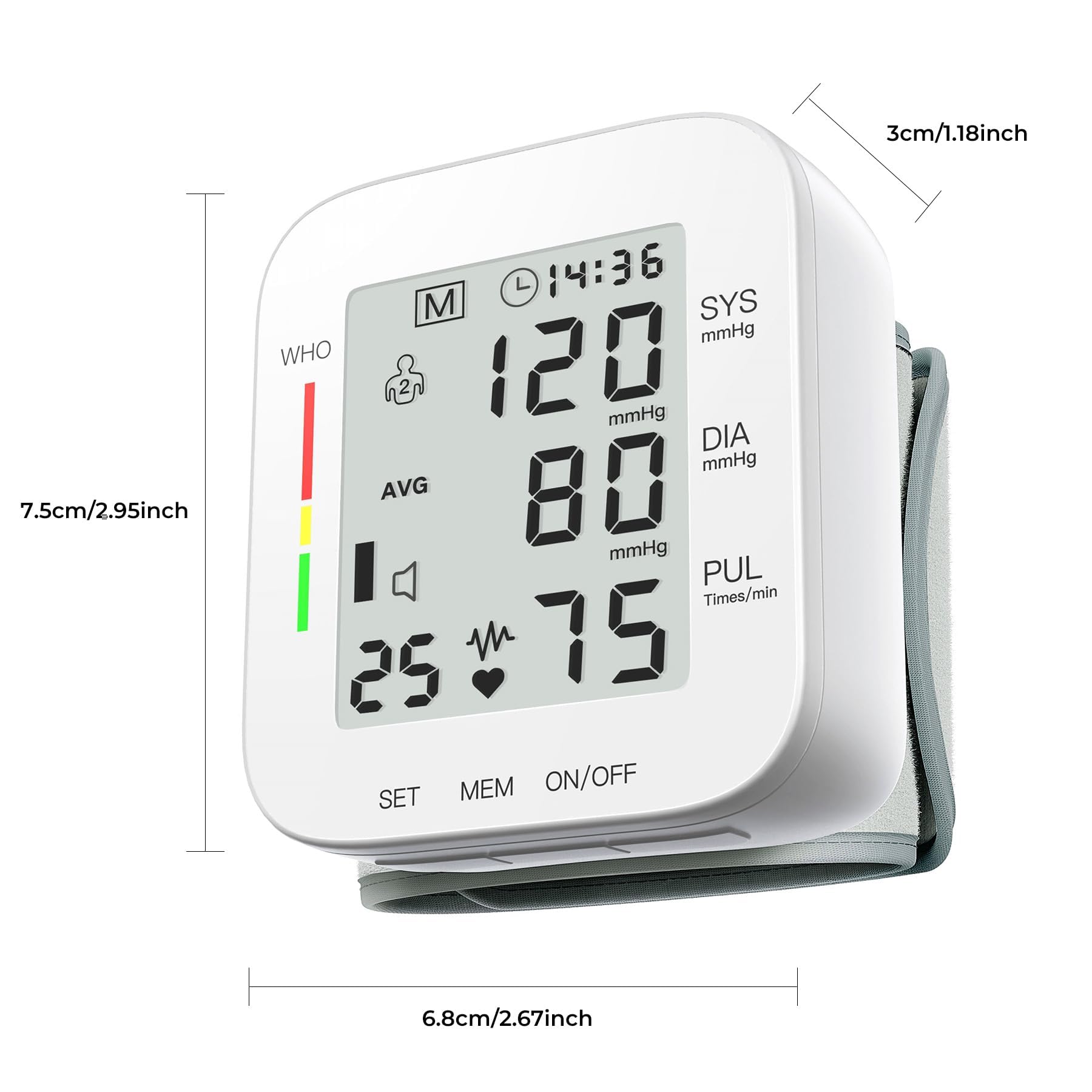 MMIZOO Wrist Blood Pressure Monitor with Large LCD Display

