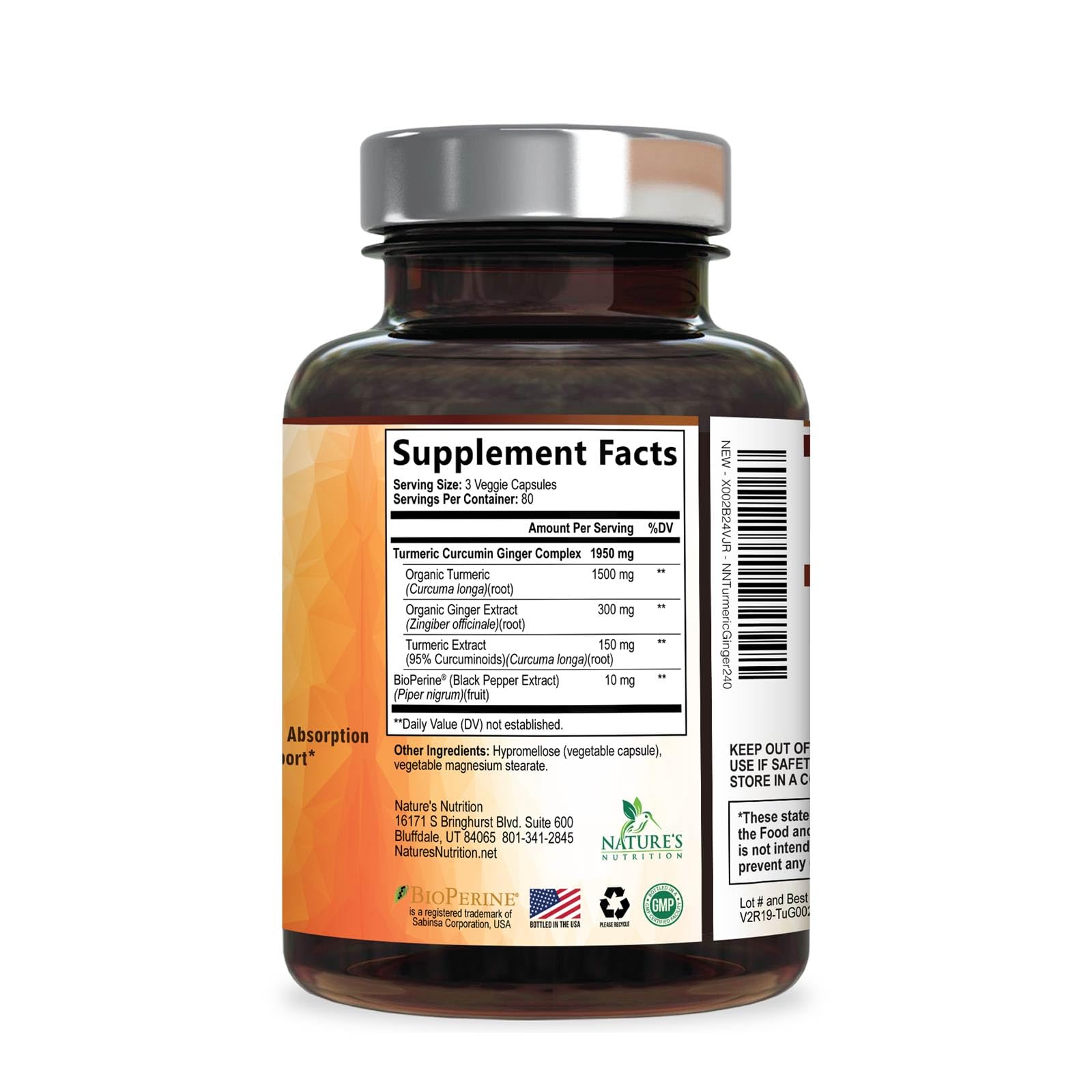 Turmeric Curcumin Supplement with Ginger & BioPerine

