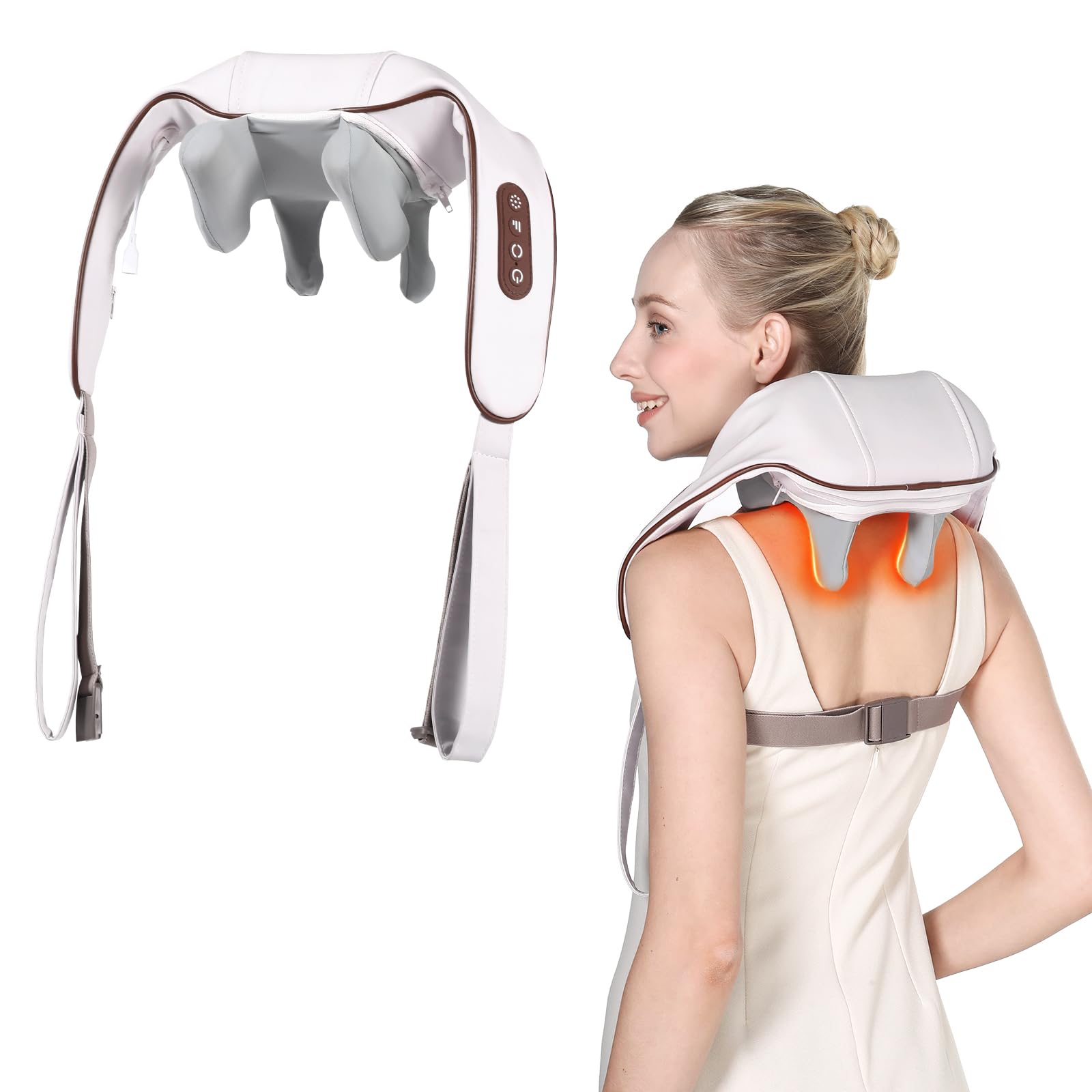 KPPEX 4D Neck Massager Pillow - Cordless Shiatsu Massage