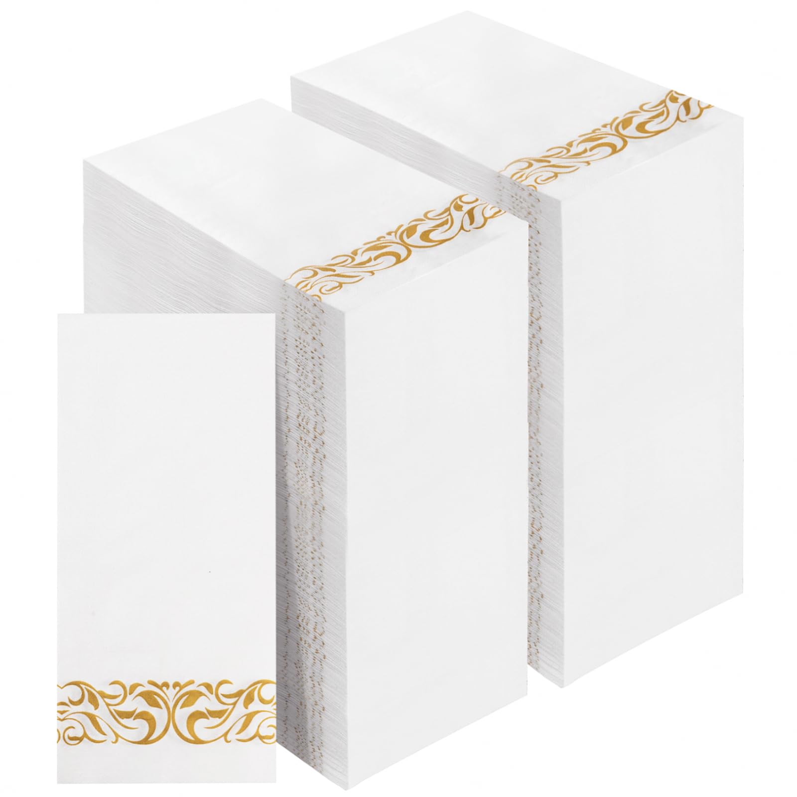 BESTVIP Disposable 3-Ply Napkins with Decorative Border