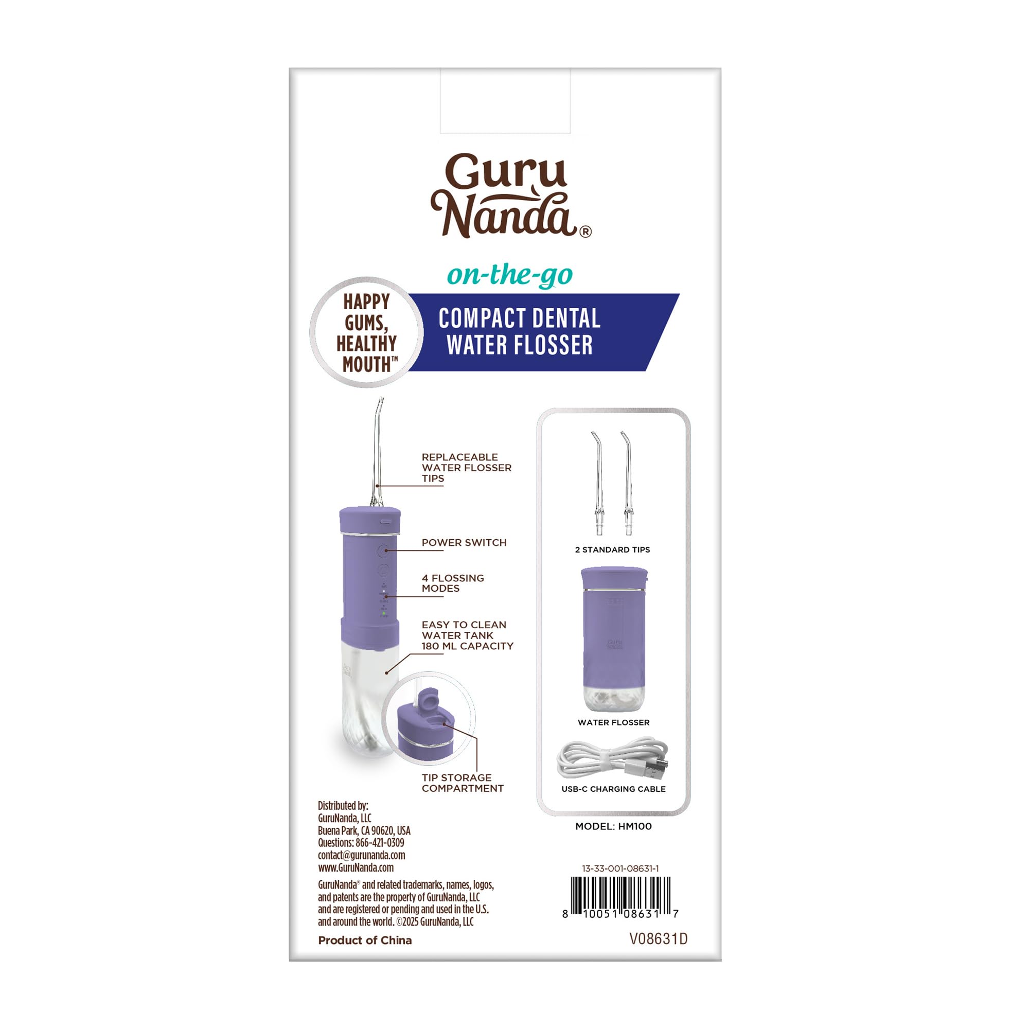 Water Flosser by GuruNanda – Mini Travel Cordless

