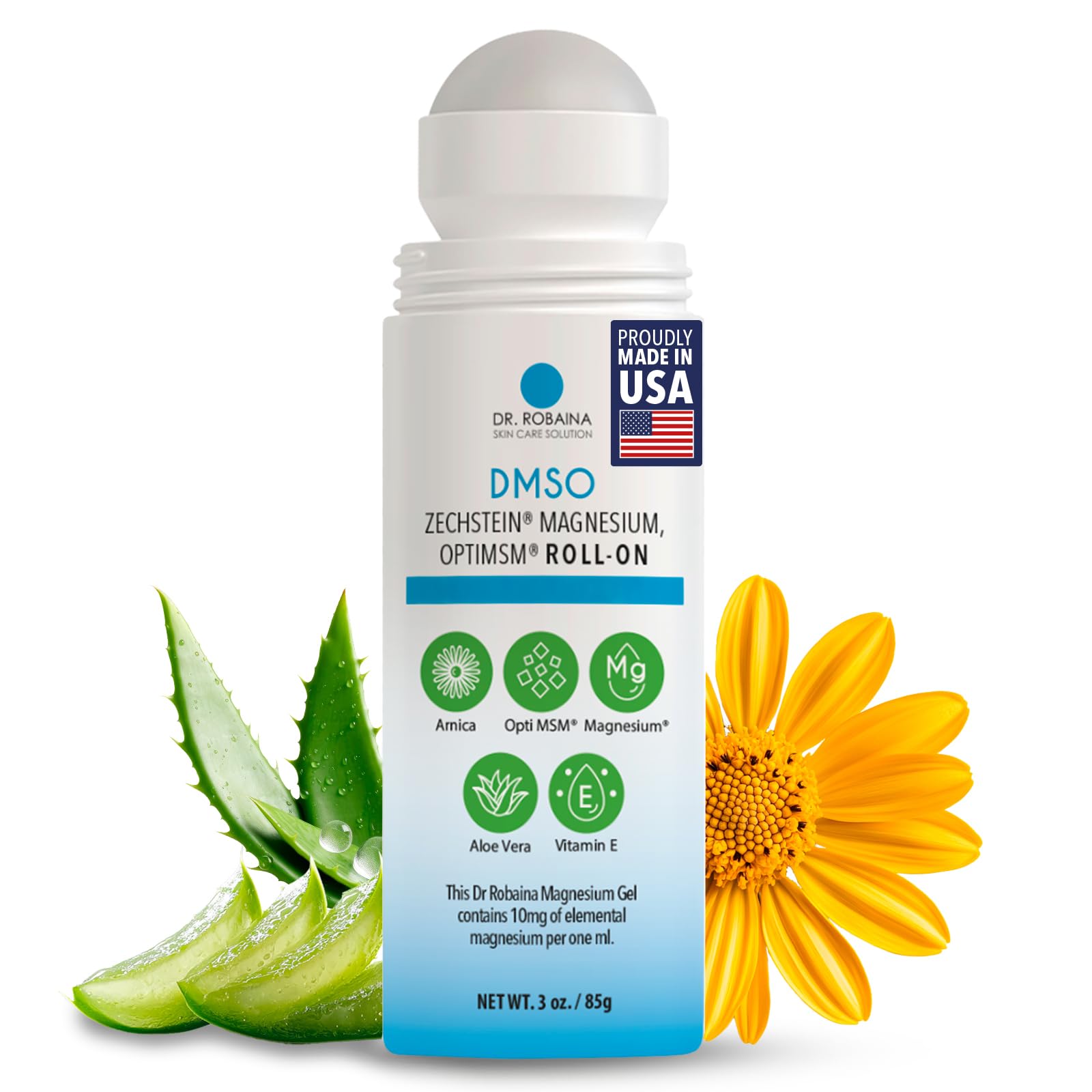 Dr. Robaina DMSO Roll-On for Skin Care | Arnica, Magnesium, Aloe & Vitamin E

