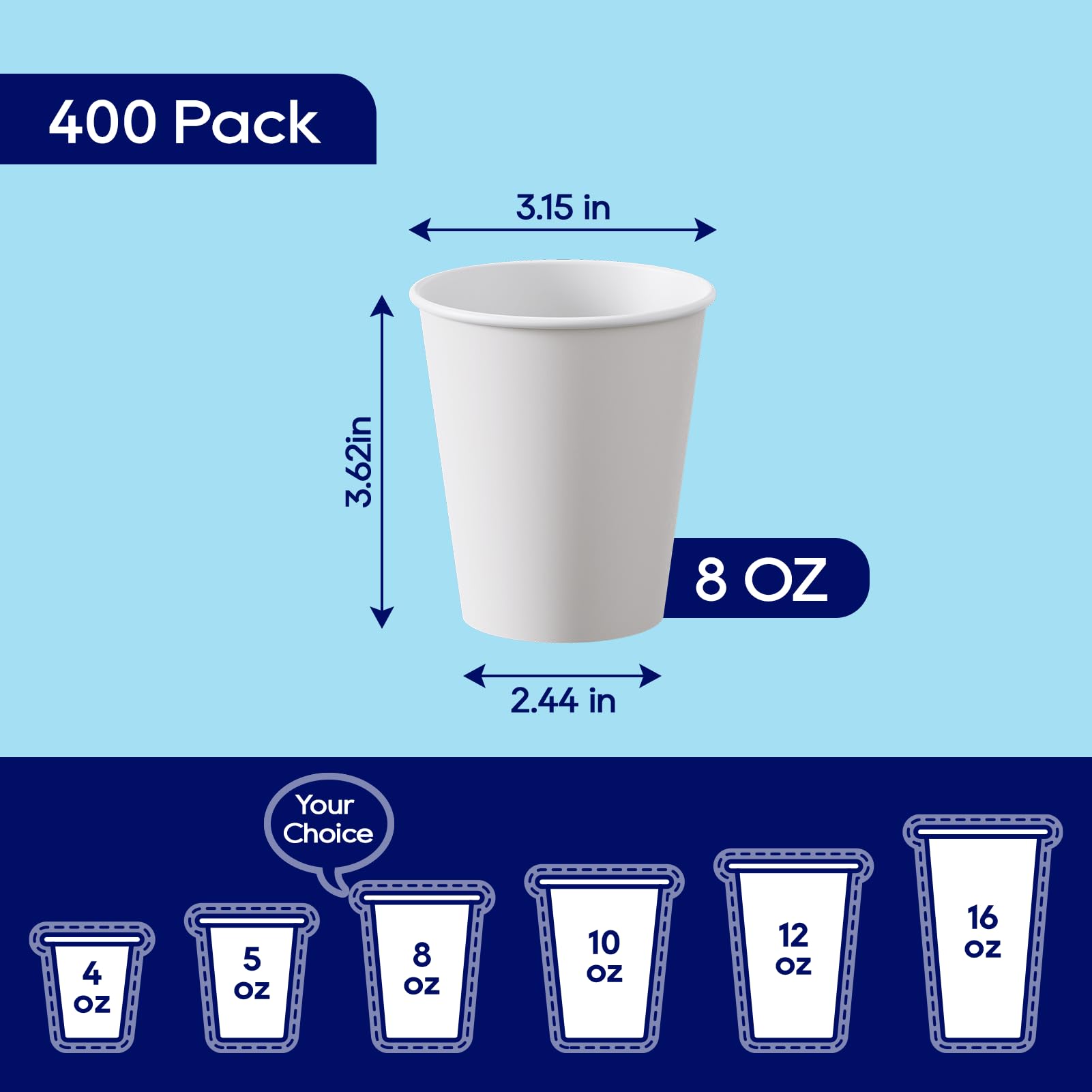 LITOPAK Disposable Paper Cups for Hot Beverages

