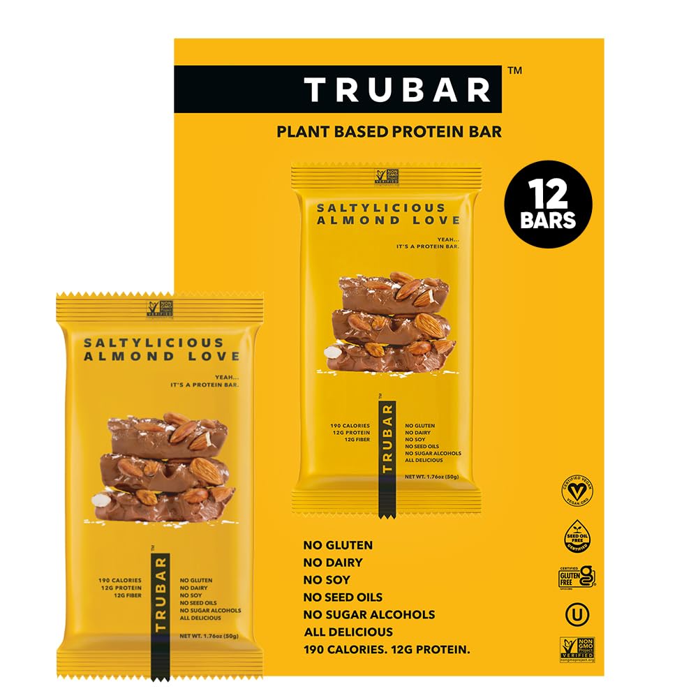 TRUBAR Vegan Protein Bar - Plant Based, Gluten Free