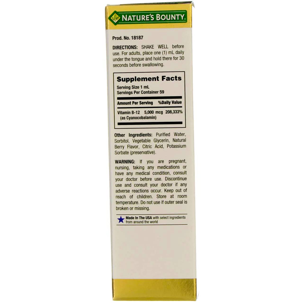 Nature's Bounty Vitamin B-12 Sublingual Liquid

