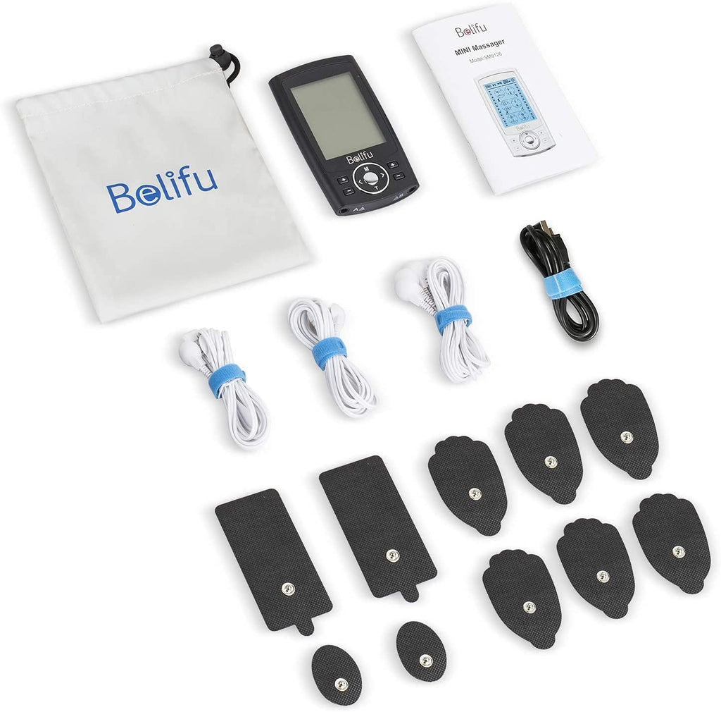 Belifu Dual Channel TENS EMS Unit 24 Modes with 10 Pads

