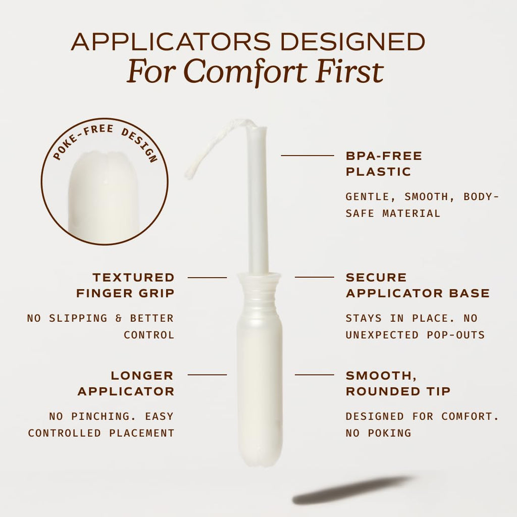 August Organic Cotton Tampons with Easy-Glide Long Applicators

