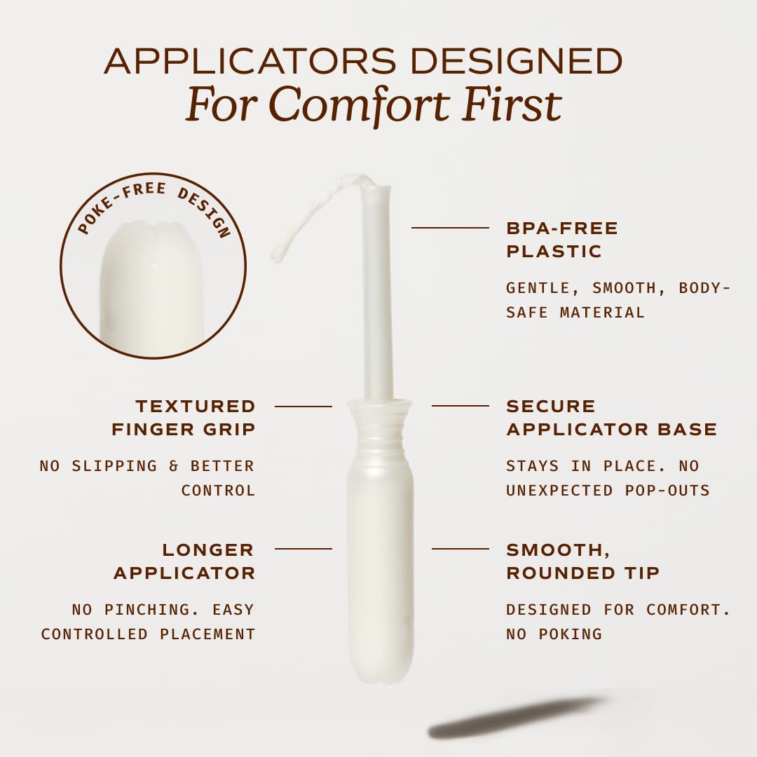 August Organic Cotton Tampons with Easy-Glide Long Applicators

