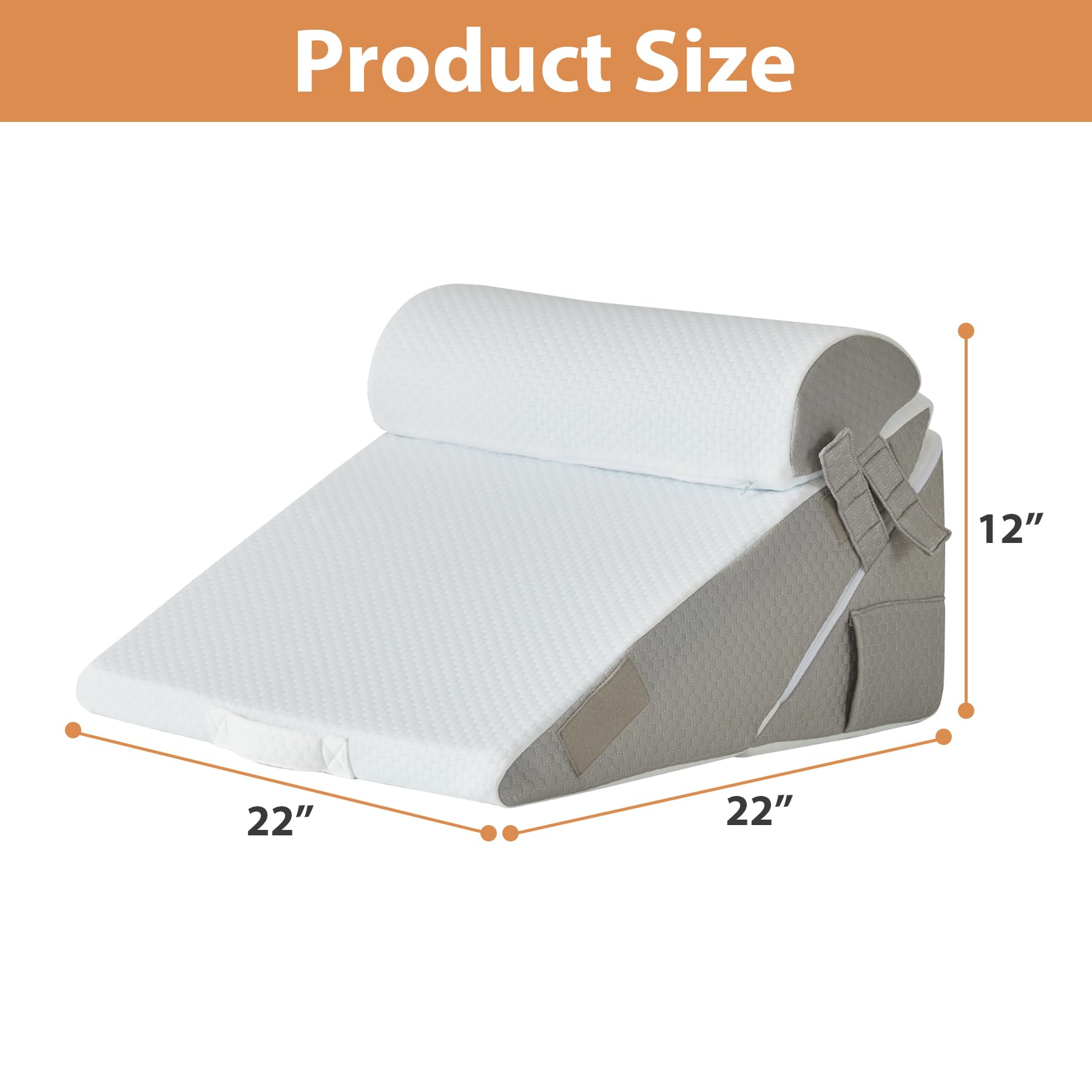 BIEEZZK Wedge Pillow Set for After Surgery & Acid Reflux

