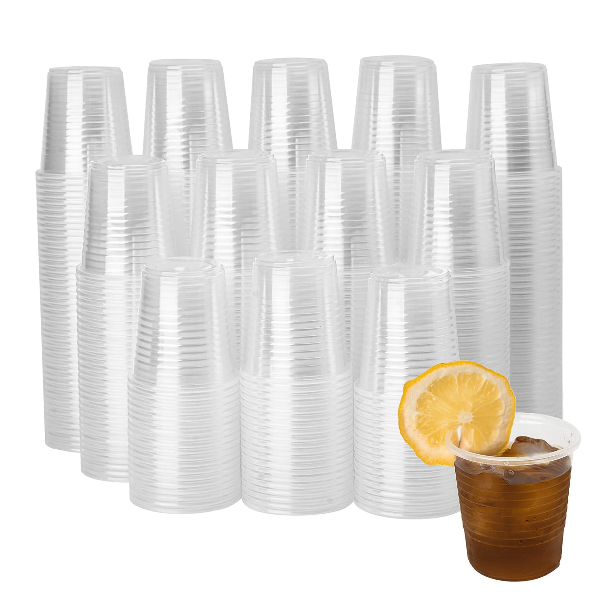 YEEHAW Clear Plastic Cups, Disposable Drinking Cups for Cold Beverages