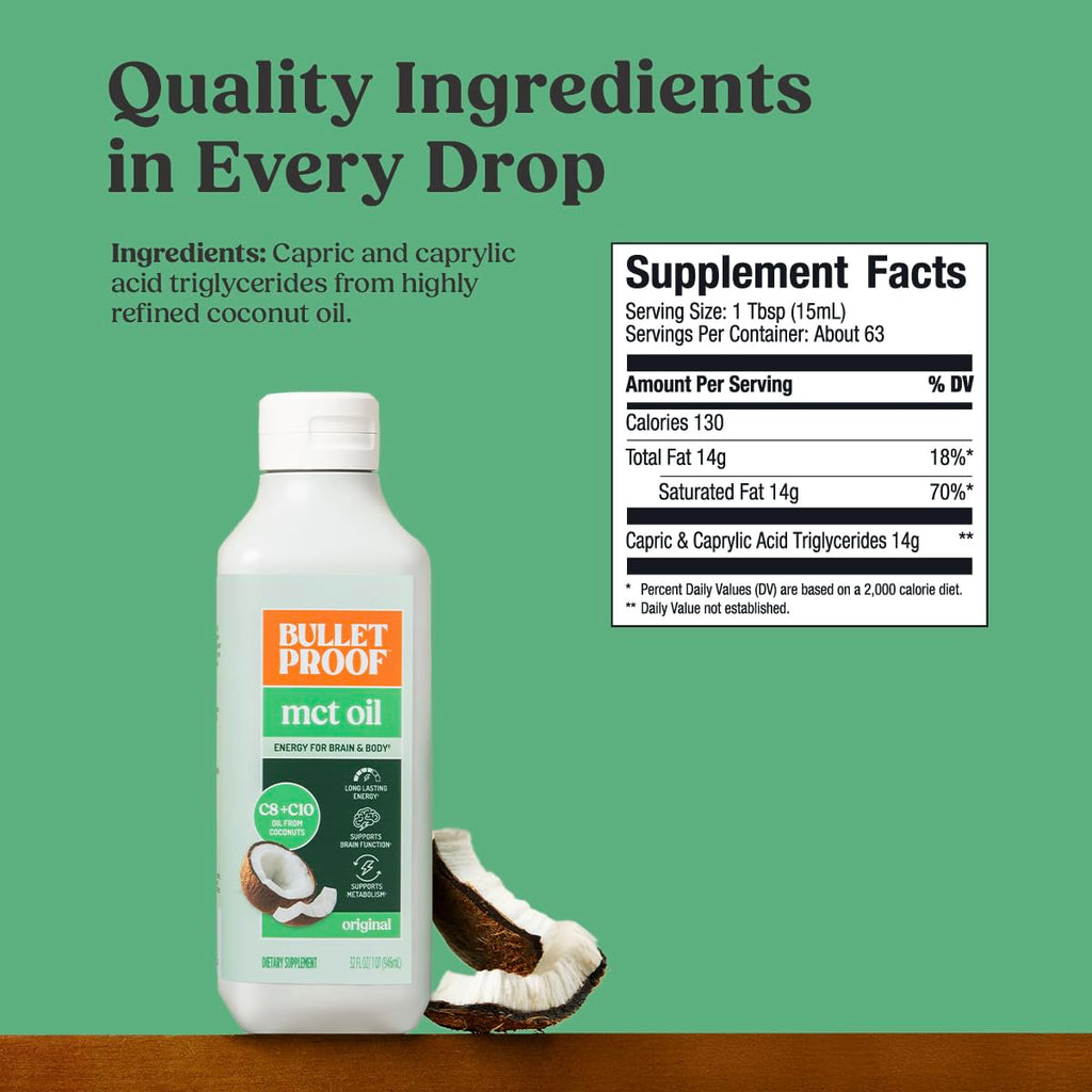 Bulletproof MCT Oil C8 & C10 – Unflavored, Non-GMO

