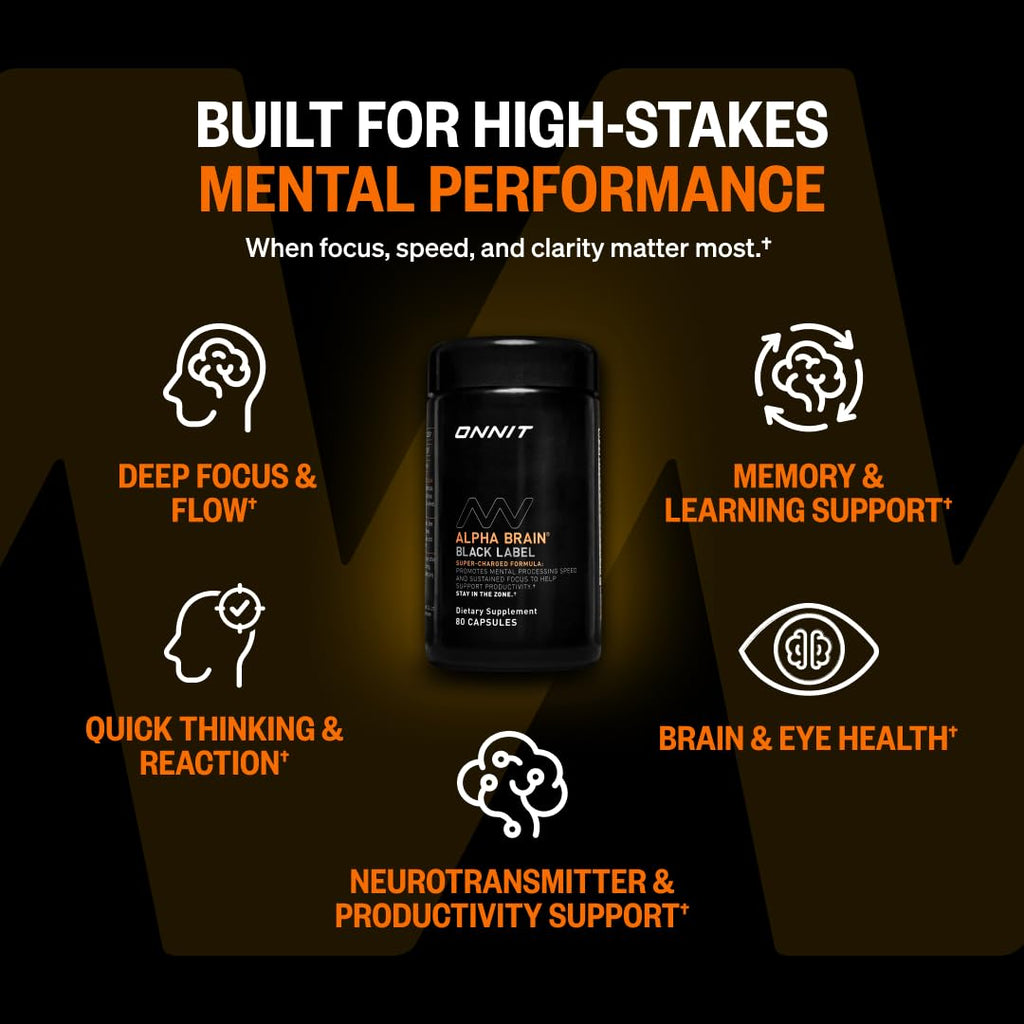 ONNIT Alpha Brain Black Label – Citicoline Brain Support

