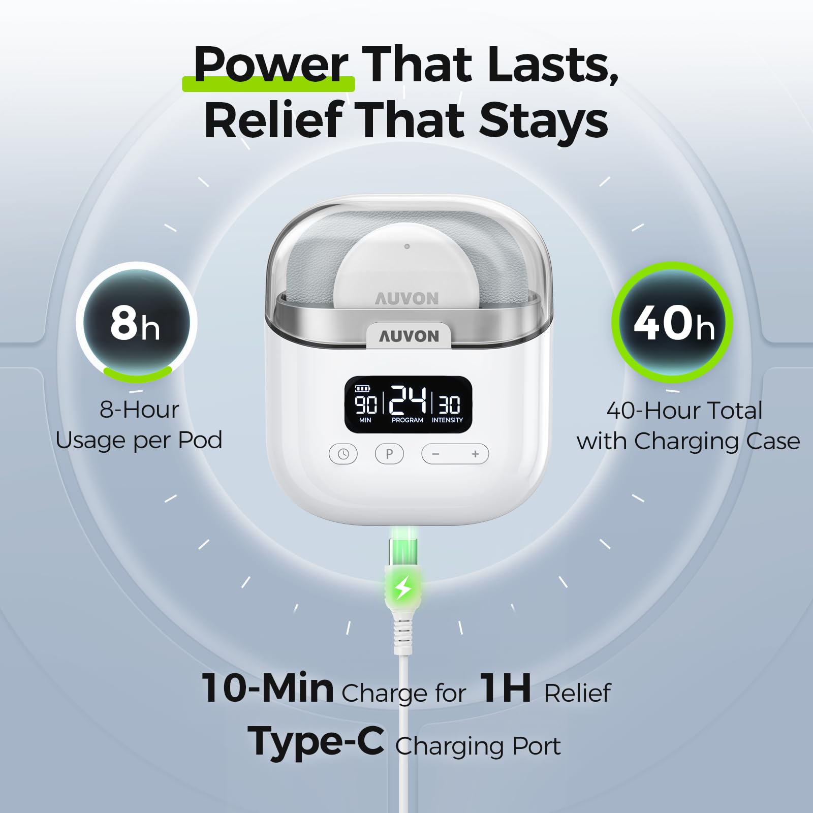 AUVON Wireless TENS Unit Muscle Stimulator – Pain Relief

