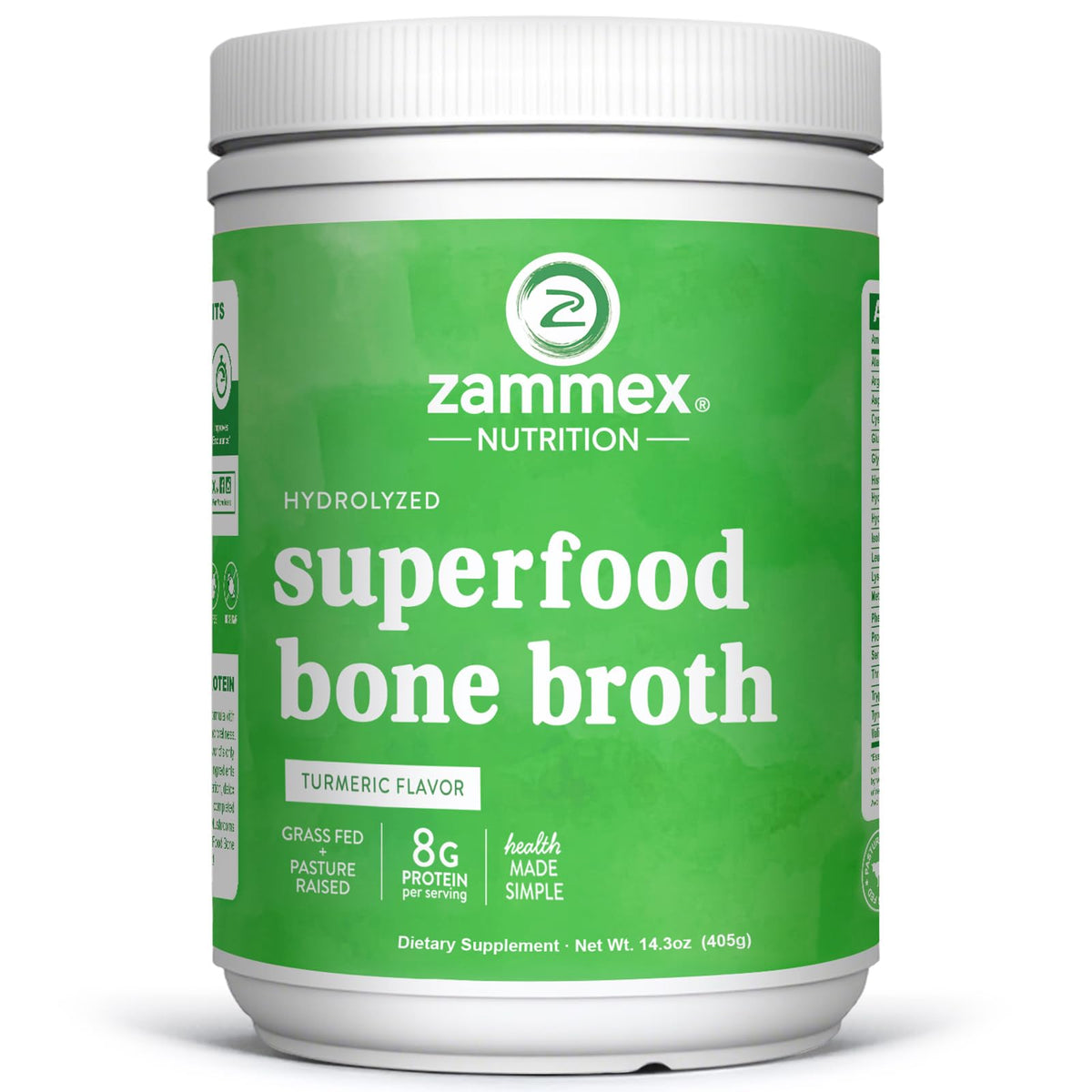 Zammex Grass-Fed Beef Bone Broth Protein Powder