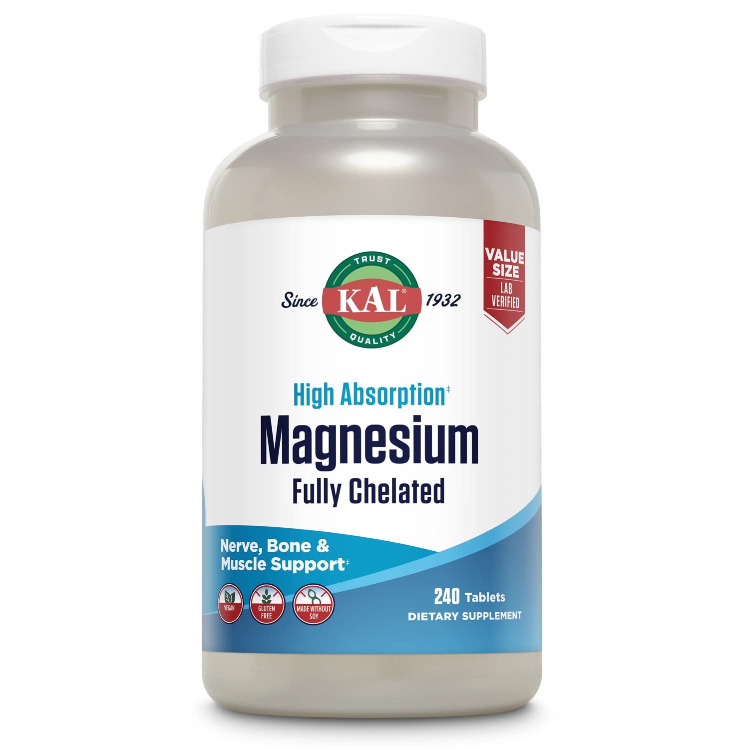 KAL Magnesium Glycinate High-Absorption Supplement

