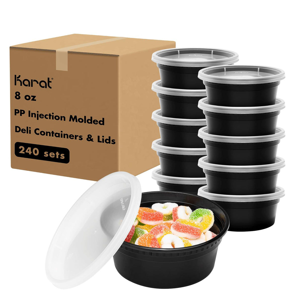 Karat Deli Containers with Lids - PP Injection Molded