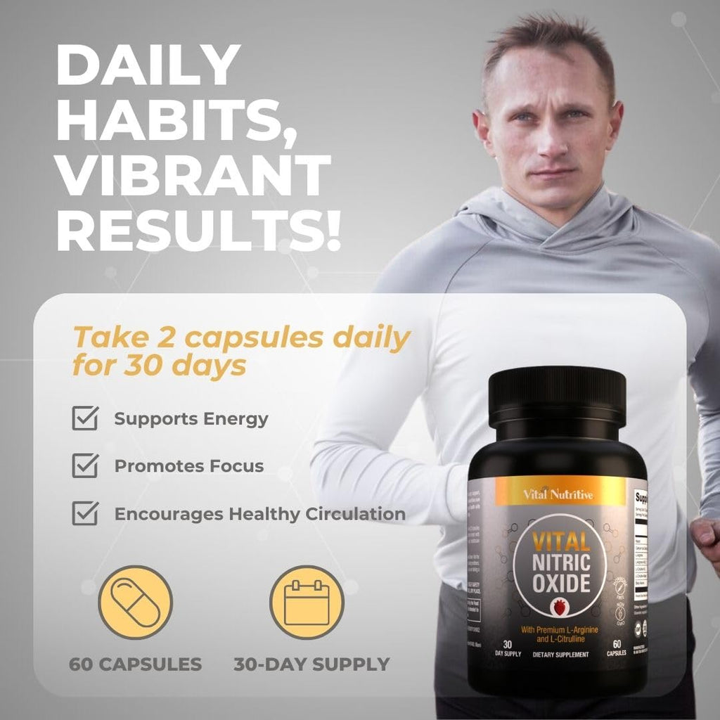 Vital Nitric Oxide Supplement for Men | Blood Flow & Energy

