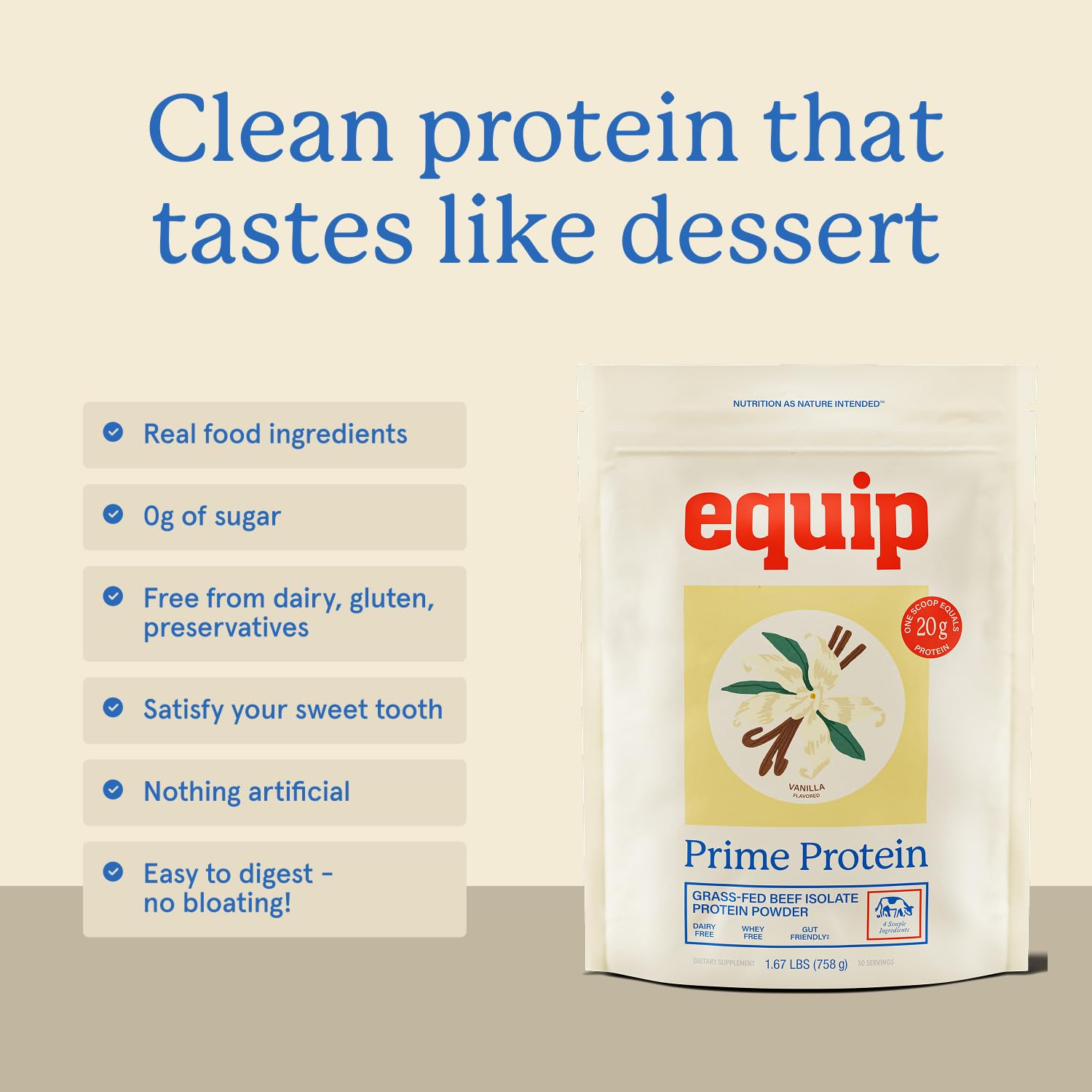 Equip Prime Protein Powder | Grass-Fed Beef Isolate for Keto

