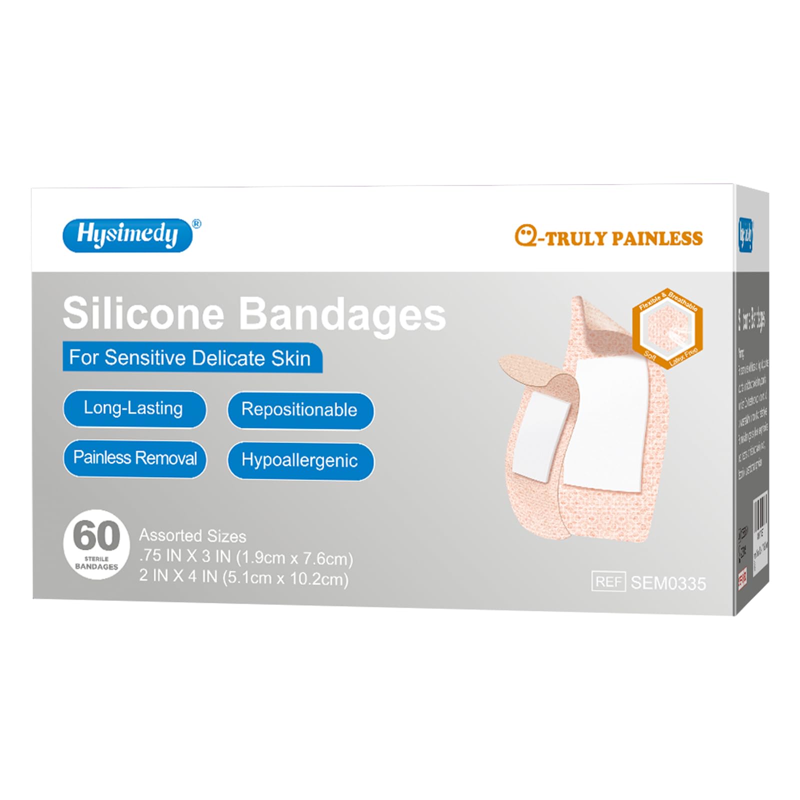 Hysimedy Silicone Bandages for Sensitive Skin - Hypoallergenic and Breathable