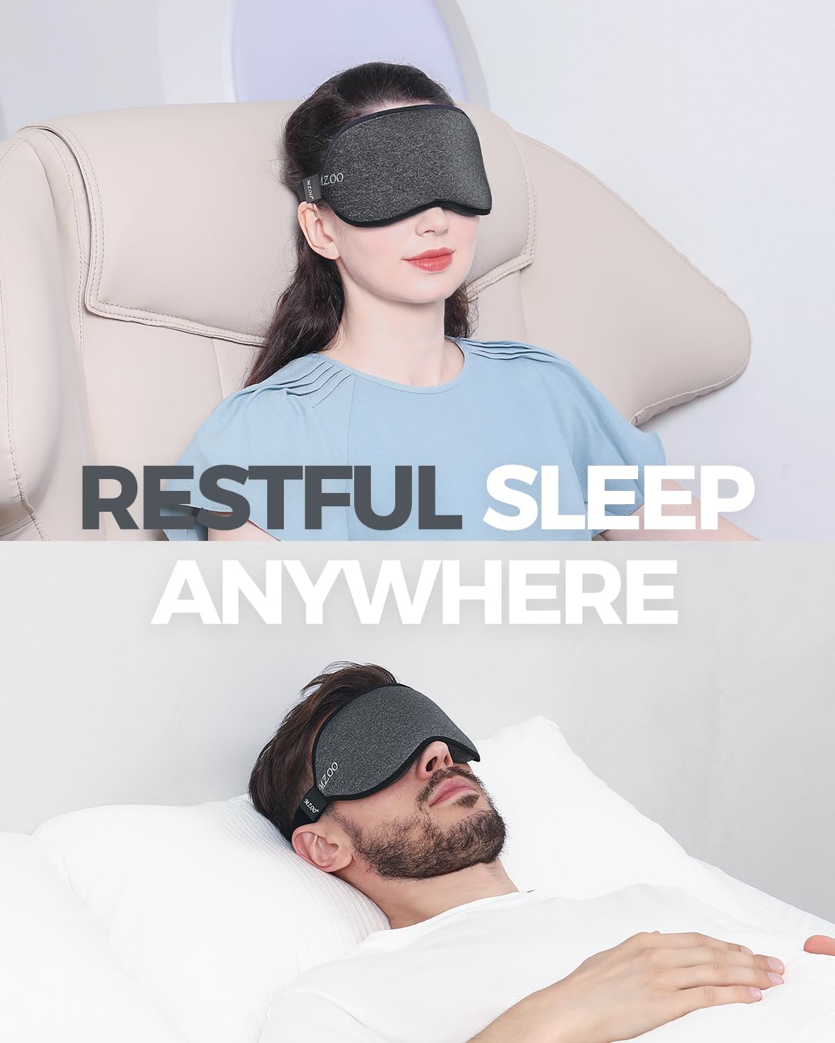 MZOO Luxury Sleep Mask 3D | Light Blocking & Comfort

