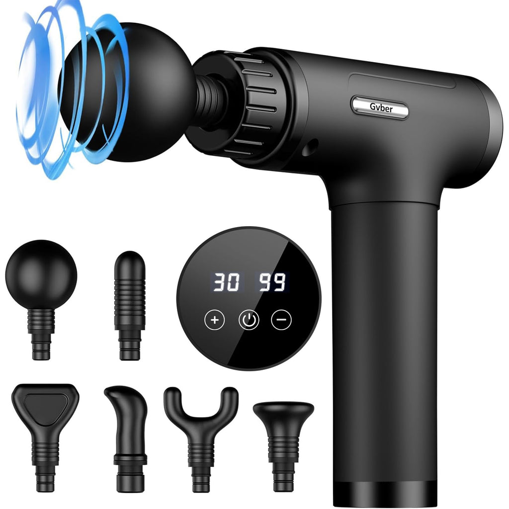 Gvber Massage Gun Deep Tissue Percussion Massager - 6 Heads