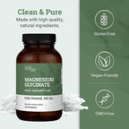 Magnesium Glycinate Chelated Supplement with Organic MCT - Vegan

