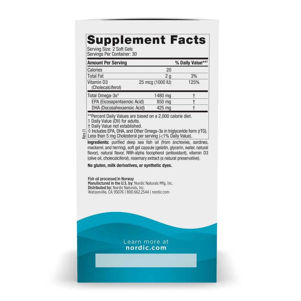 Nordic Naturals Ultimate Omega Xtra Omega-3 Fish Oil


