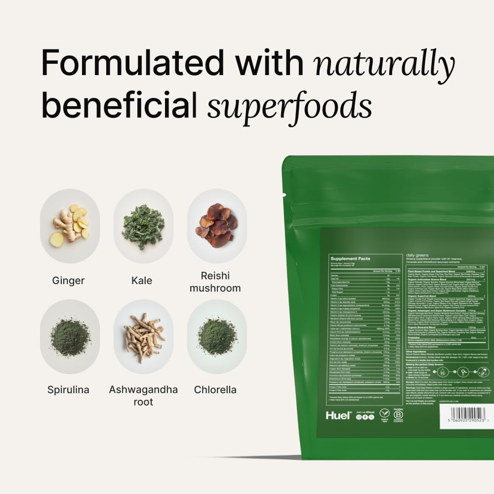Huel Daily Greens Superfood Powder | Probiotics

