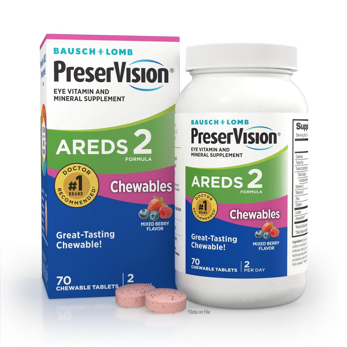 PreserVision AREDS 2 Chewable Eye Vitamins with Lutein & Zeaxanthin - Bausch + Lomb