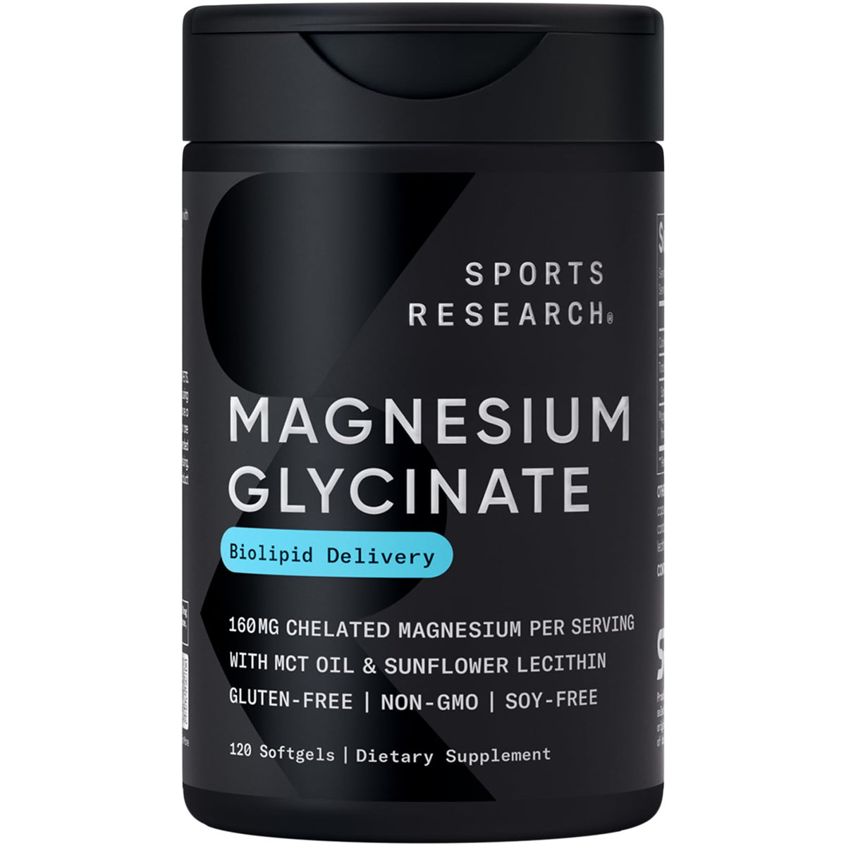 Sports Research Magnesium Glycinate - Chelated 160 mg for Restful Sleep