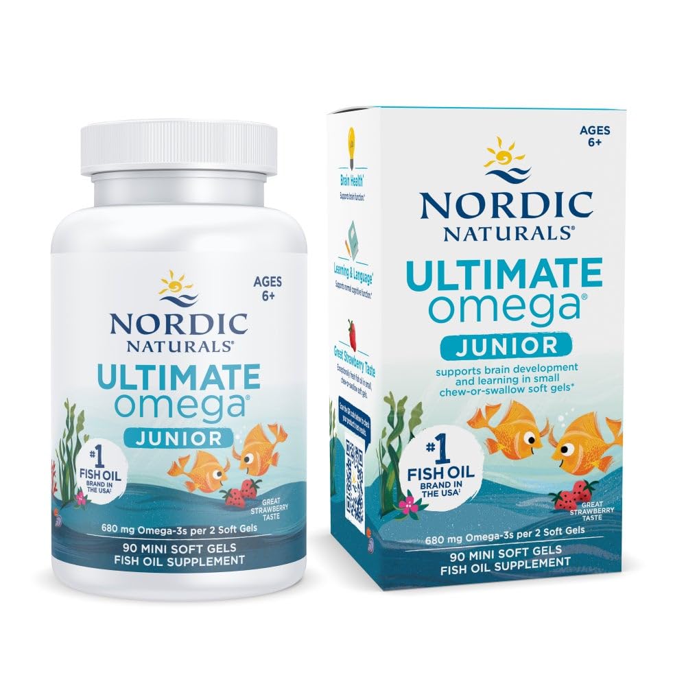 Ultimate Omega Jr. Strawberry Gels, Brain Health