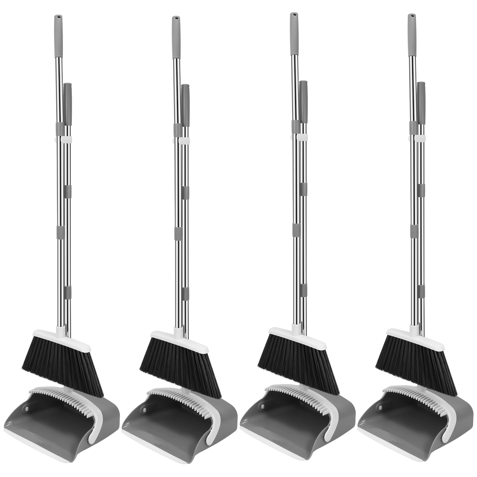 NACENA Broom and Dustpan Set with 52-in Adjustable Handle for Home Kitchen Office