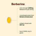 Micro Ingredients Berberine 1000mg Softgels with MCT

