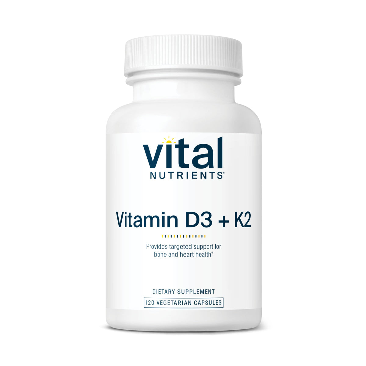 Vital Nutrients Vitamin D3 + K2 Supplement 2000 IU for Bone & Muscle Health