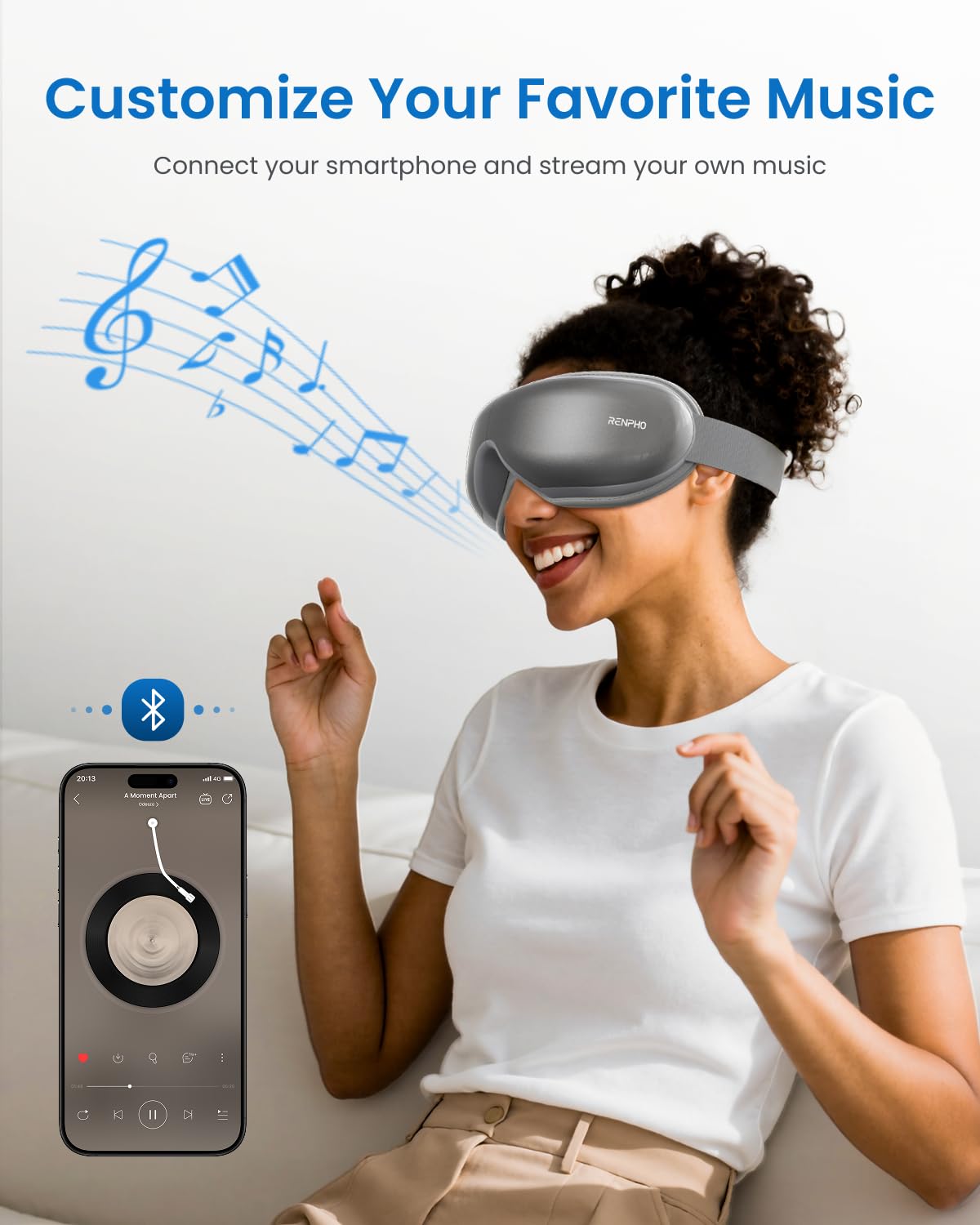 RENPHO Eyeris 1 Eye Massager with Heat | Eye Strain Relief

