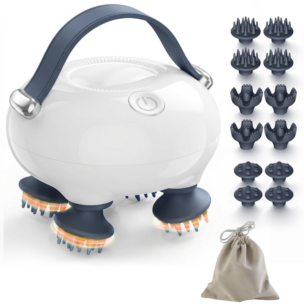 Scalp Massager with 12 Heads, 3 Modes, Tangle-Resistant Portable Head Massager