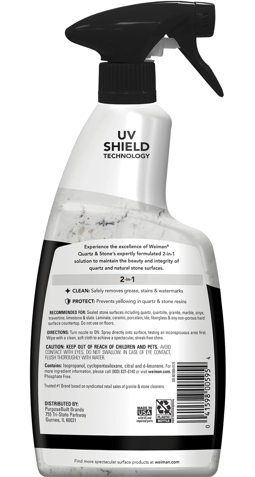 Weiman Quartz Countertop Cleaner and Polish | UV Protection

