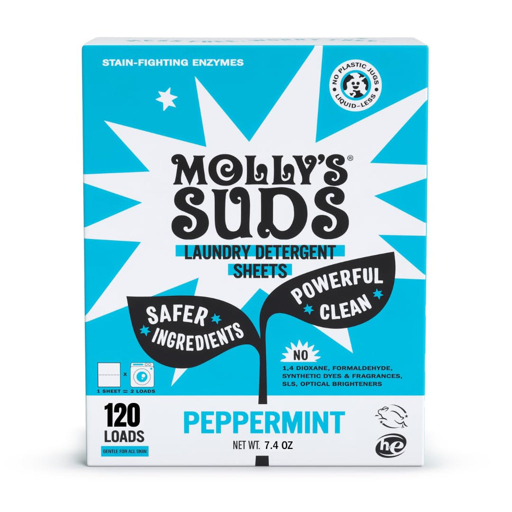 Molly’s Suds Laundry Detergent Sheets – Gentle, Bio-Based Enzymes, Plastic-Free