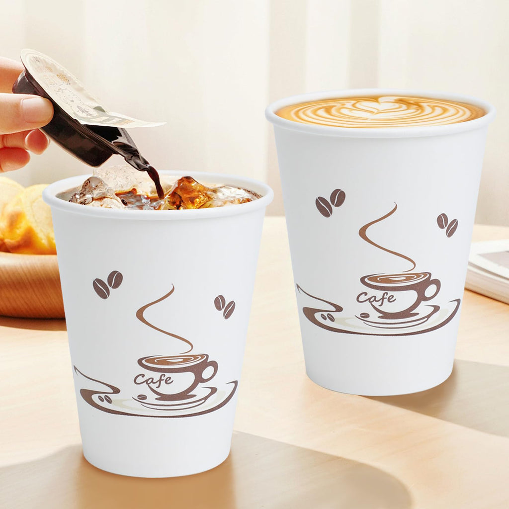 Lamosi Disposable Paper Cups for Hot or Cold Drinks

