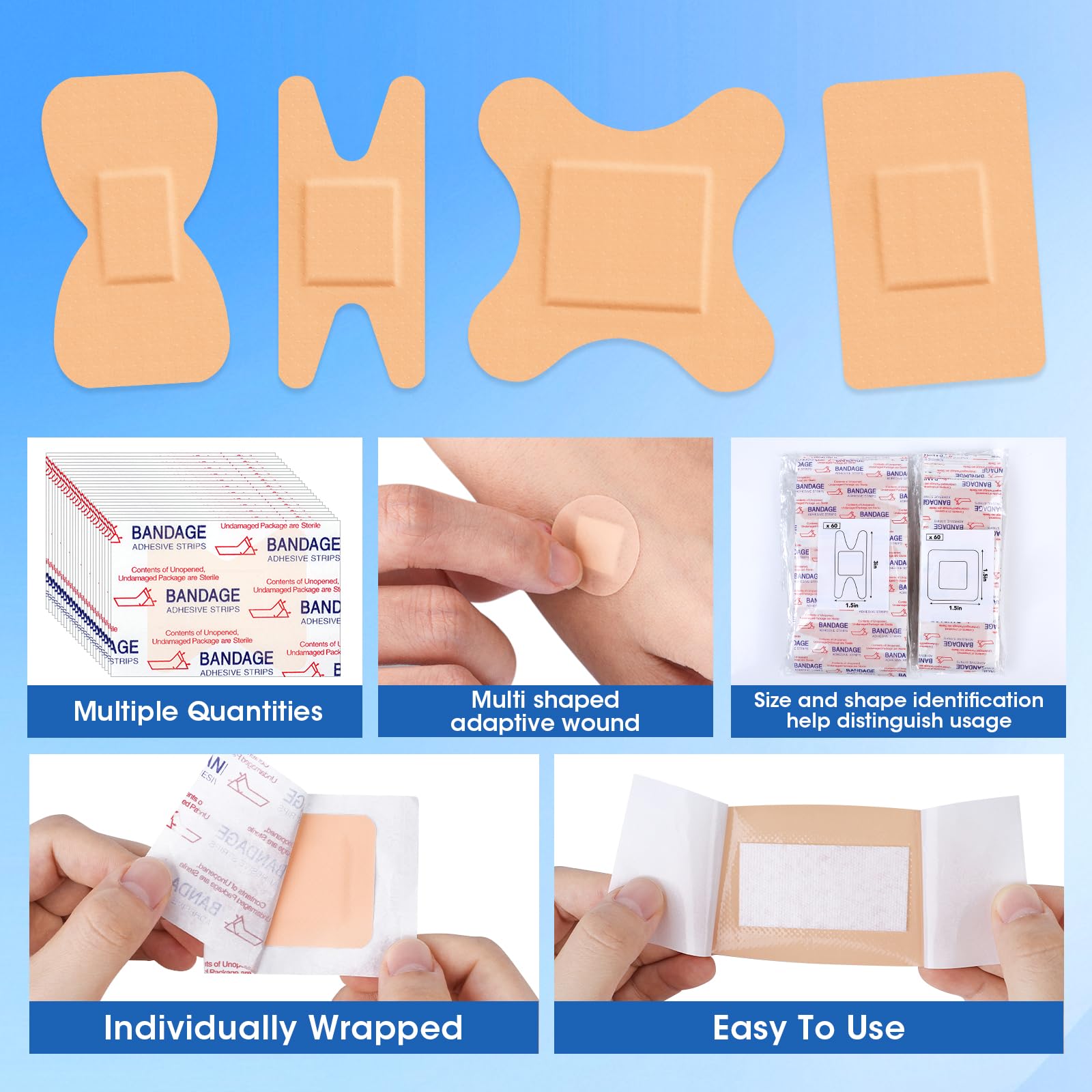 CXYARY Assorted Bandages Latex-Free Waterproof

