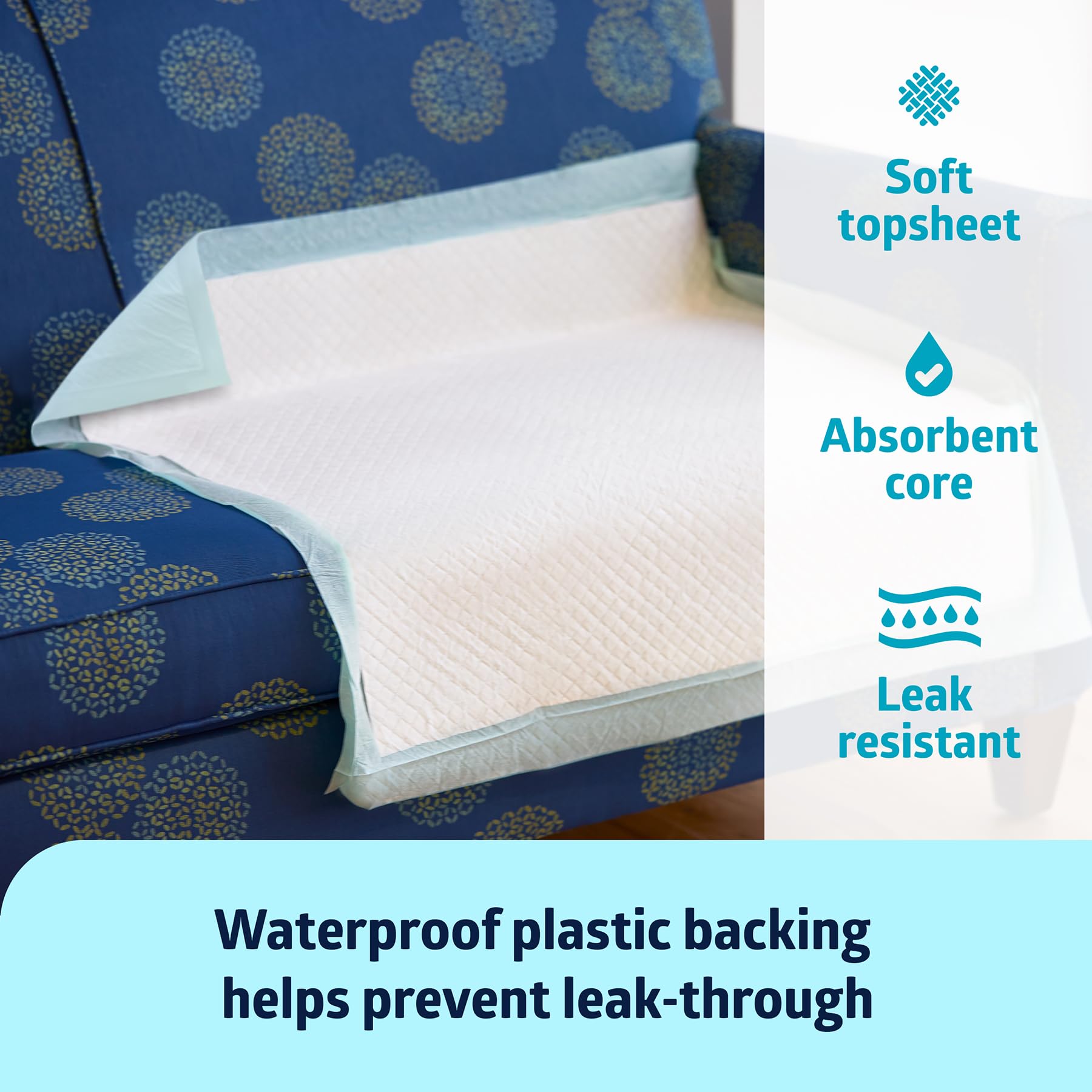 Medline Disposable Underpad – Waterproof Bed Pad


